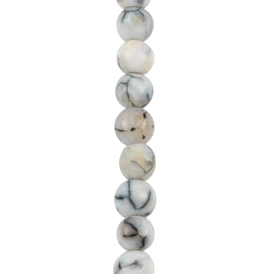Black &#x26; White Fire Agate Round Beads by Bead Landing&#x2122;